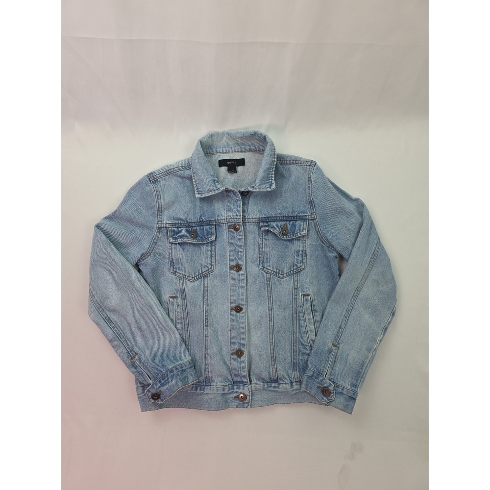 Forever 21 Denim Jacket Womens Small Button Up Jean Classic Trucker Casual Coat